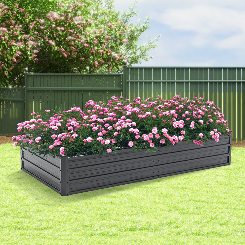 Shumel Metal Raised Garden Bed, 25" H x 86.3" W x 44.1" D