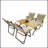 Multi-Function Foldable and Portable Dining Set, 1 Dining Table & 4  Folding Chairs