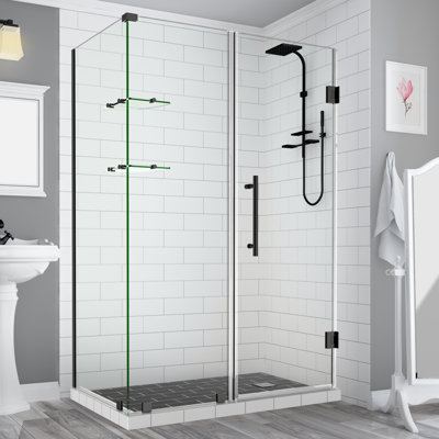 Bromley GS Frameless 56.25" x 72" Rectangle Hinged Shower Enclosure with Glass Shelves