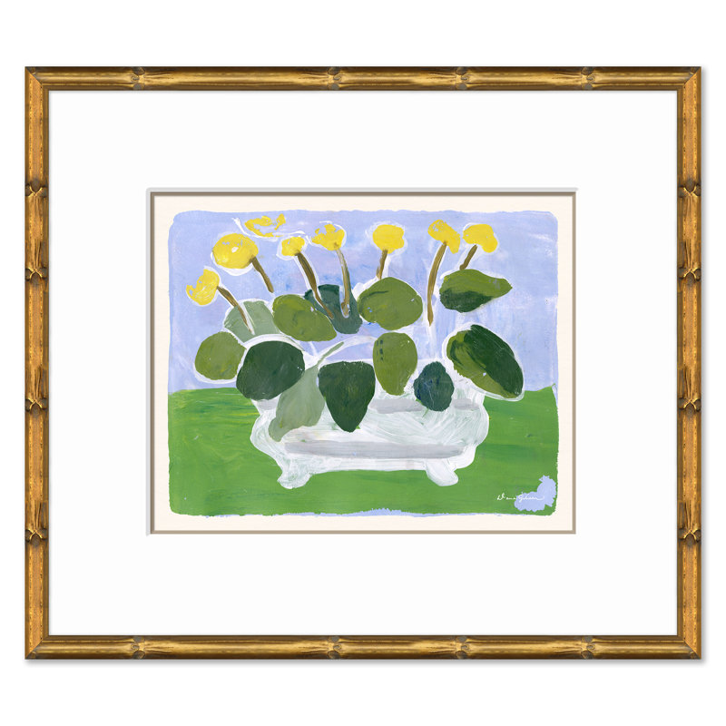 Cyclamen On Green Print by Dana Gibson