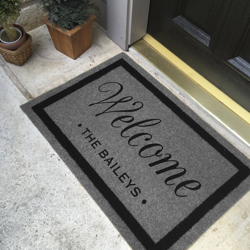 Tapis d'entrée / extérieur antidérapant Laquida, L 36 po x L 60 po, Gris, Oui
