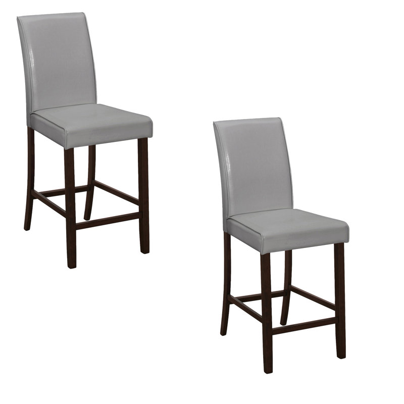 1 tabouret de comptoir rembourré de 24,5 po, Gris
