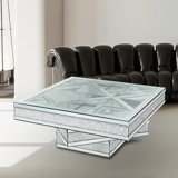 Coffee Table 40" Square In Clear Mirror Ken Design