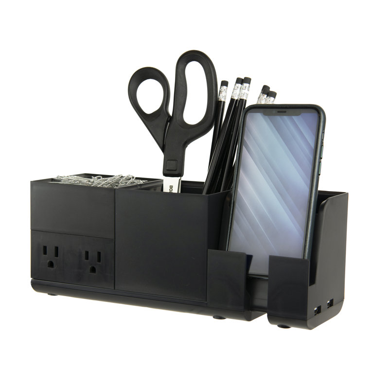 Plastic Desk Organizer, Black