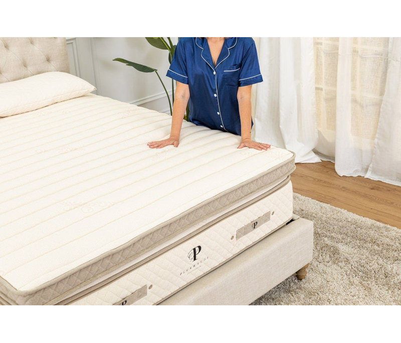 PlushBeds 4-Inch Medium Quilted Organic Mattress Topper, California King