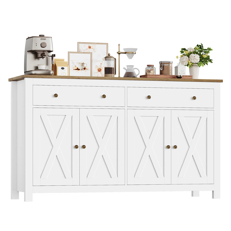 55.1'' Sideboard, White/Oak