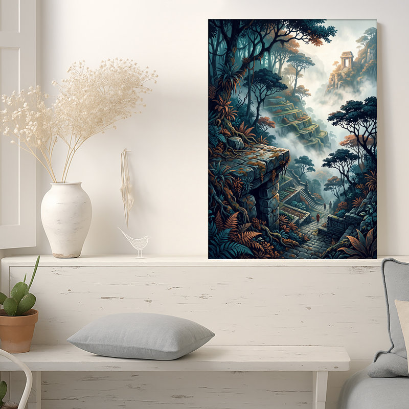 Art mural sur toile Misty Jungle, 24"H x 16"W