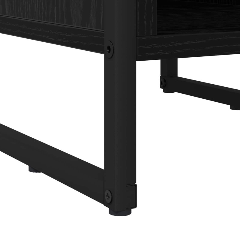 39.5cm W Manufactured Wood Bedside Table, Black Oak
