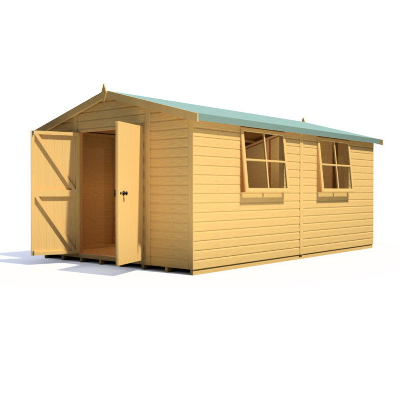 10 Ft. W x 16 Ft. D Shiplap Apex Wooden Shed, Yes