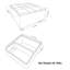 Repose-pieds de rangement pour table basse moderne en cuir végétalien l 35 po Avalon avec 4 plateaux rabattables Avalon-486415786