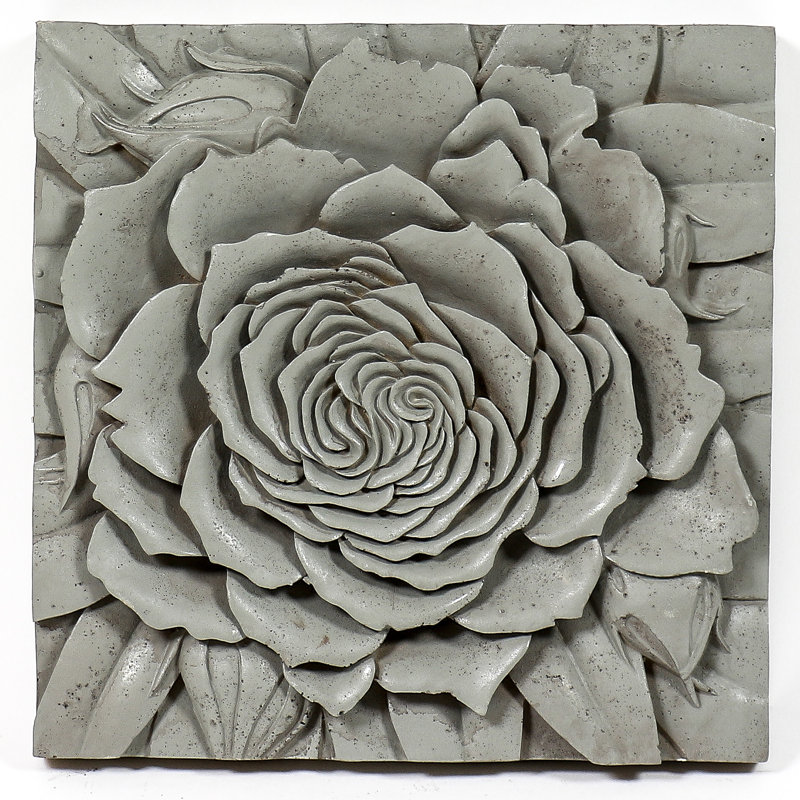Sculpture murale plaque rose