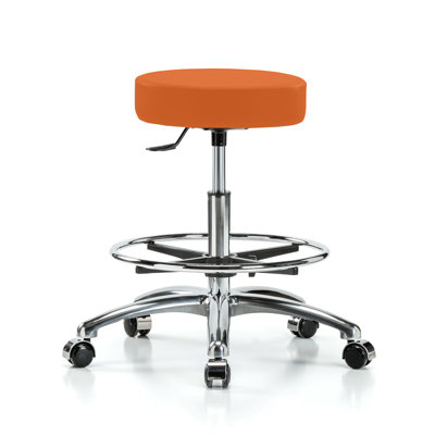 Tabouret médical avec anneau de pied en chrome PERCH | Hauteur du banc moyen: 20,5 à 28 po
