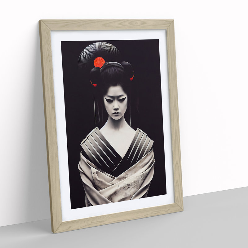 Contemporary Geisha No.1 - Framed Print, 64cm H x 46cm W x 2cm D, Oak Framed
