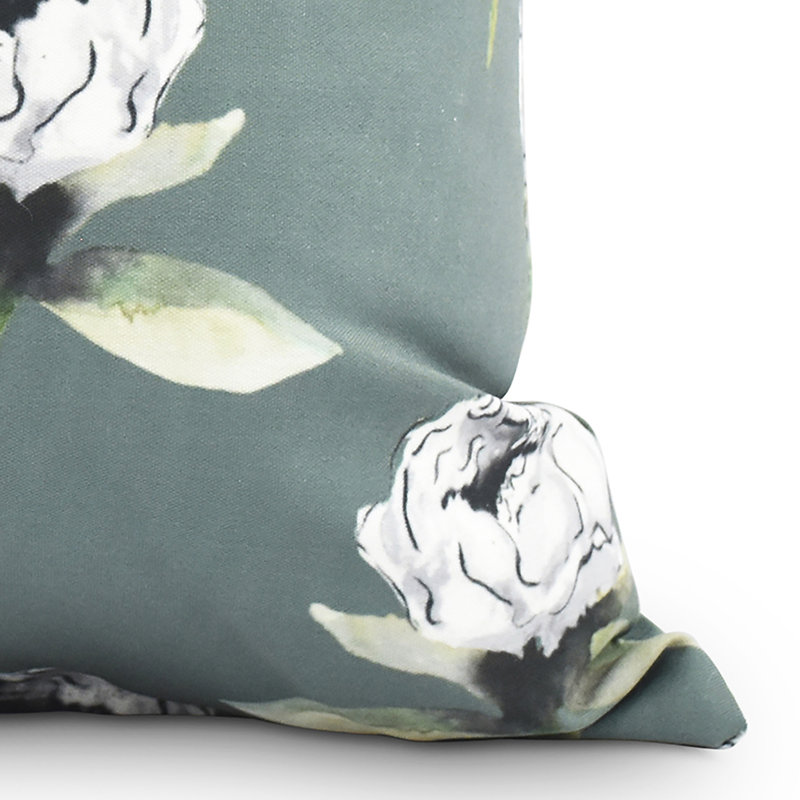 Fickle Florals Floral Reversible Throw Pillow, 20" x 20", Green