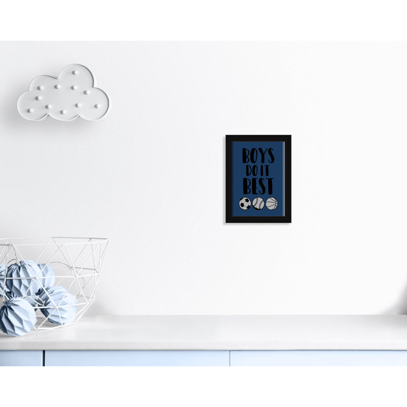 «Boy Do It», art encadré, H 16 po x l 12 po x P 0,6 po, Cadre noir