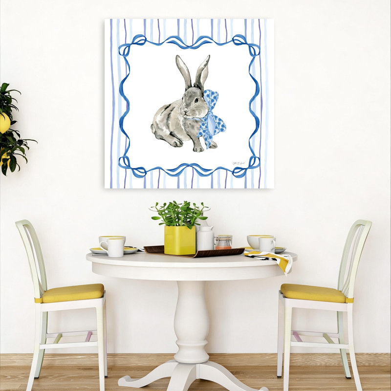 Impression d'art mural abstrait Bluebonnet Bunnies, 36" H x 36" W