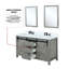 60 po Meuble-lavabo double gris cendré, comptoir en quartz blanc, robinet et 24 miroirs gris antitaches, comptoir, robinet, finition-686177972