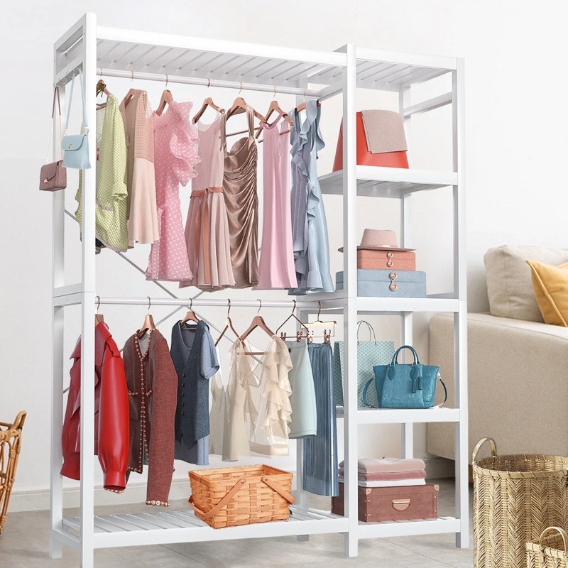 Versatile Multi-Functional Clothes Rack For Bedroom, Hallway, And More - Perfect For Hanging Clothes, Bags, And Towels, White
