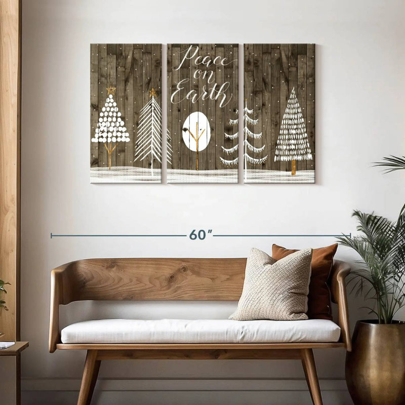 Lelend Wooded White Christmas Collection A, H 28 po x l 45 po
