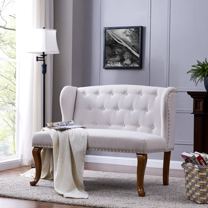 Alresford Upholstered 43.5'' Loveseat, Dark Grey