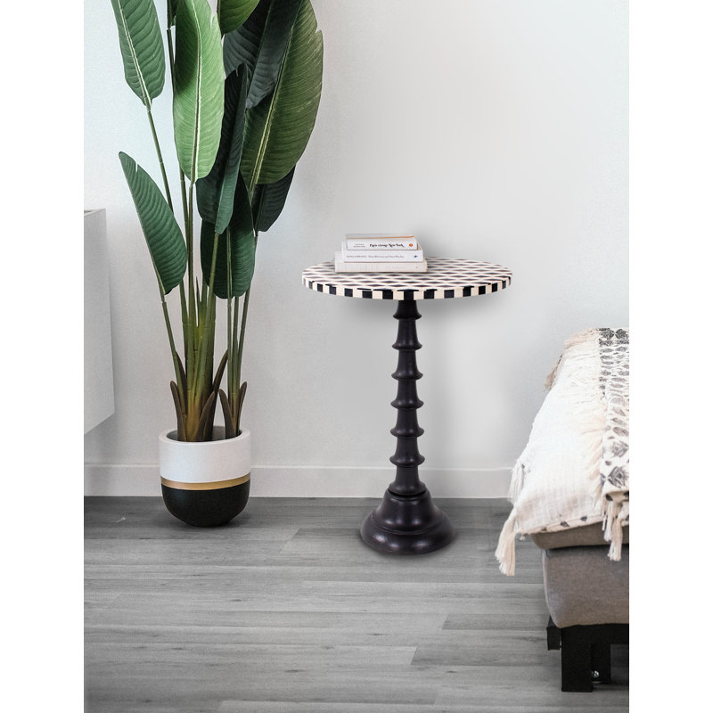 Benjimen 20.5'' Tall Metal Pedestal End Table