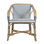 Portofino 18.75 in. Seat Height Rattan Arm Chair, White & Gray