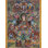 «Gourou Padmasambhava - maître né au lotus» peint à la main Thangka | Toile de coton 35,8 po x 24,8 po, feuilles d'or 24 carats