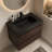 Alice 30" Walnut Bathroom Vanity with Sink, Large Storage Wall Mounted Floating Bathroom Vanity for Modern Bathroom, One-Piece Black Sink Basin without Drain and Faucet, Pre-assembled