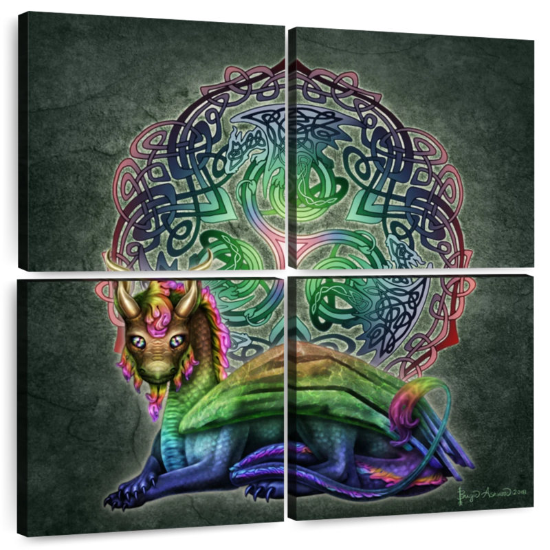 Dragon totem Kelan Celtique, H 26 po x l 26 po