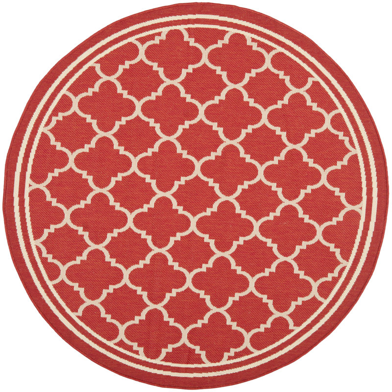 Herefordshire Performance Geometric Indoor/Outdoor Area Rug, Round 7'1"
