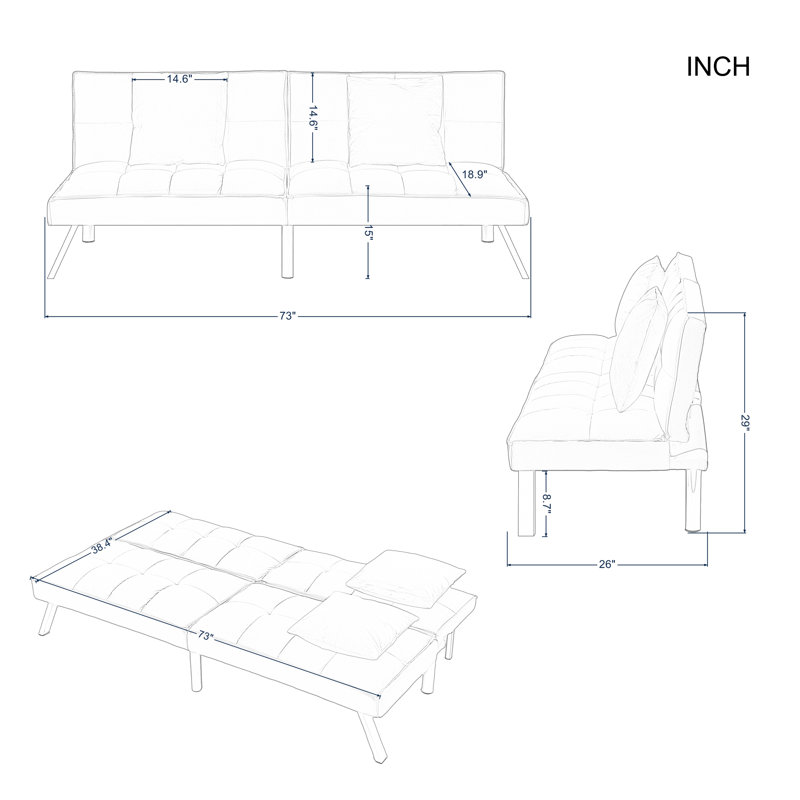 73” Futon Sofa Bed
