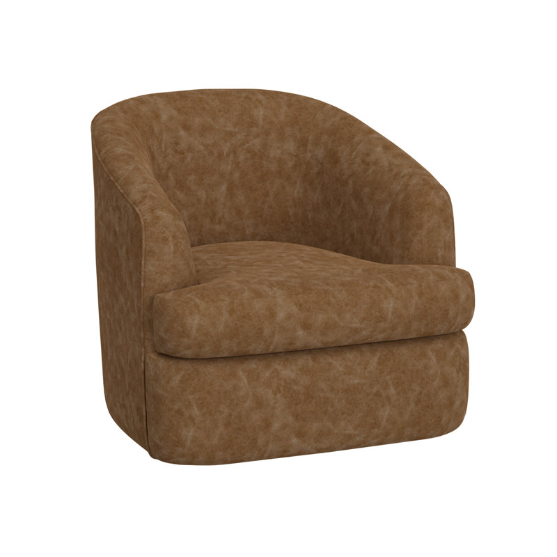 Fauteuil d'appoint pivotant à 360 degrés Cirri, Mélange de polyester cognac