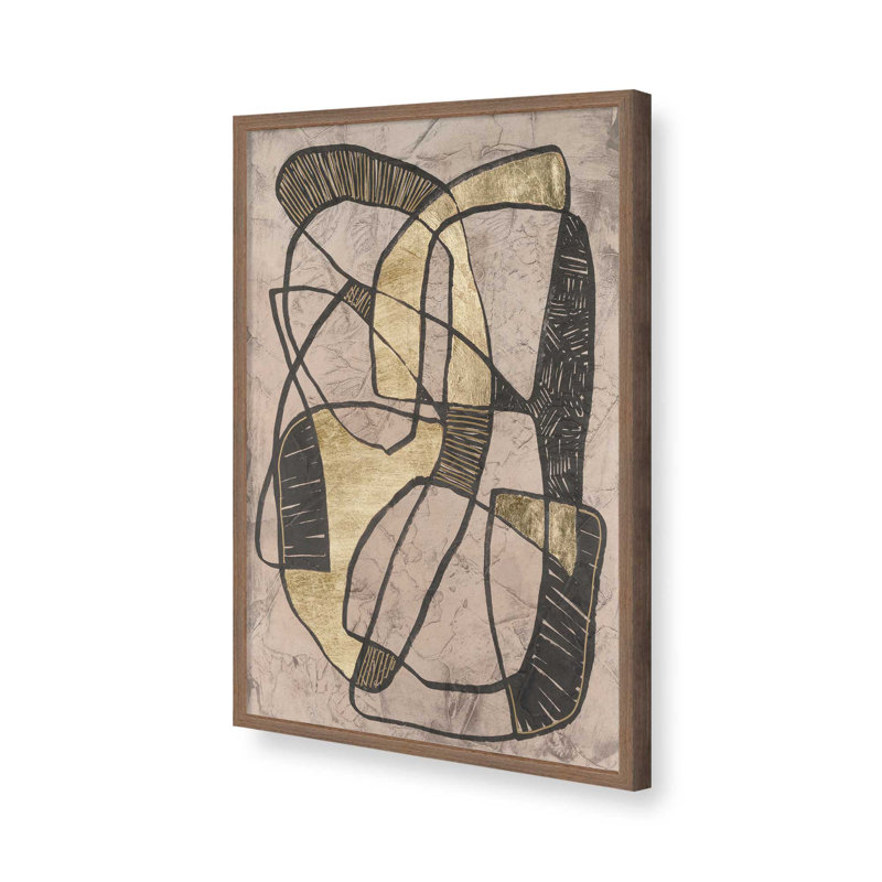 «Interaction I» par June Erica Vess, reproduction d'art sur toile, Impression sur cadre ouvert sans papier mat, Brun