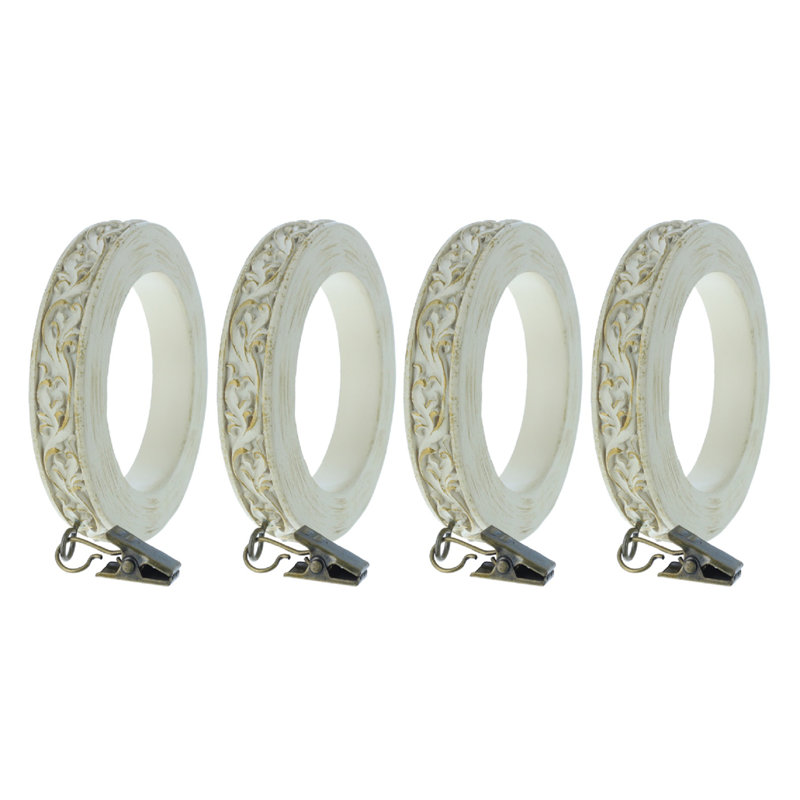 Anneau de rideau à volutes Lockwood, Blanc doré de France