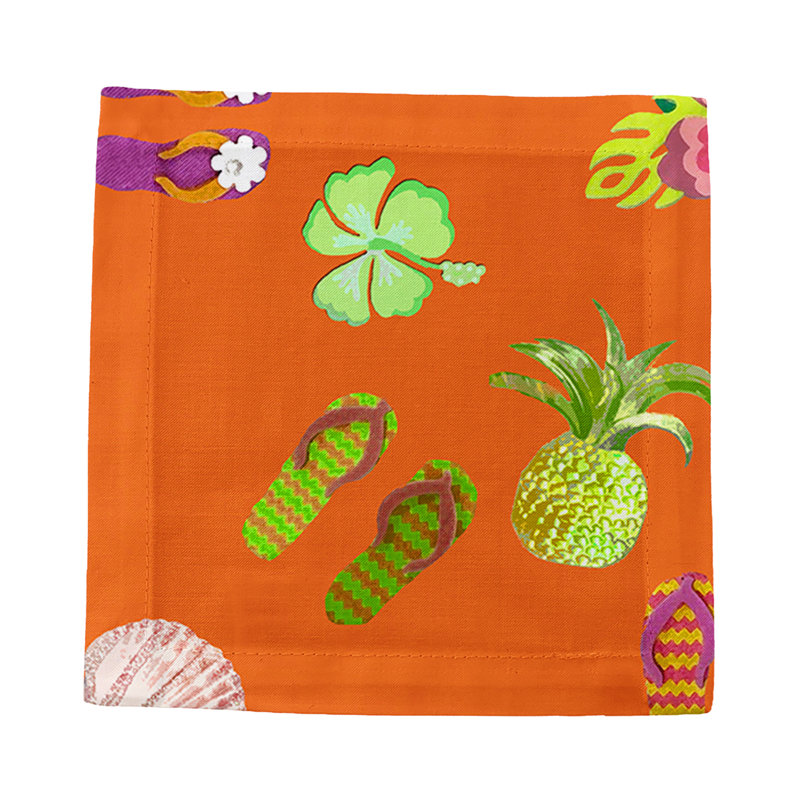 Cotton Blend Square Napkins, Orange