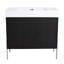 Meuble-lavabo sur pied 36 po avec lavabo en résine, armoire de rangement avec portes à fermeture douce (ensemble KD)-68663732