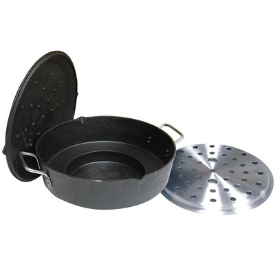 Très grand lit King Kooker Cocotte en fonte multi-usages avec deux niveaux et plaque à vapeur