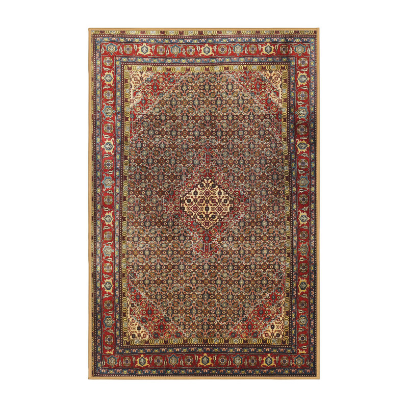 Tapis brun/vert traditionnel Moretown, Rectangle 2 pi x 5 pi