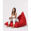 Fauteuil à billes de qualité supérieure, rouge uni, 57,1 po x 13,8 po x 35,4 po | 100% polyester, imperméable, 100% mousse de styromousse originale, capacité de poids maximale: 440 lb | Système de fermeture à glissière caché et double, parfait pour la détente en plein air-1677986458