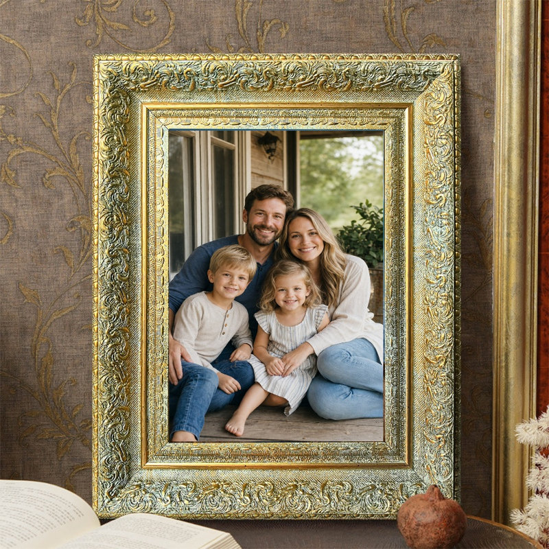 Single Picture Frame, Or antique, 3, 11 po x 14 po