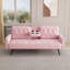 Canapé 1730 avec accoudoirs et garniture cloutée avec deux porte-gobelets Canapé en velours rose de 72 po pour petits espaces