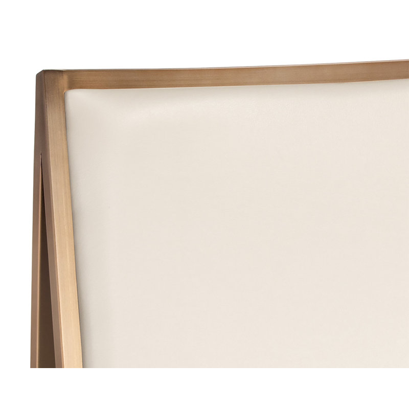 Chaise d'appoint rembourrée en similicuir H 17 po Beane - Crème