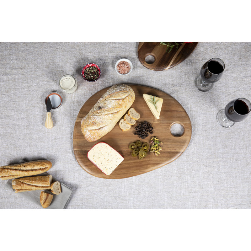 Planche de service en acacia en forme de galet Kincannon, H 0,75 po x L 18 po x l 15 po