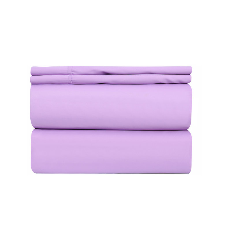 Microfiber Sheet Set, Light Purple, King Sheet Set with 2 Pillowcases
