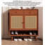 31.5" Brown Rectangular Solid Wood Shoe Storage