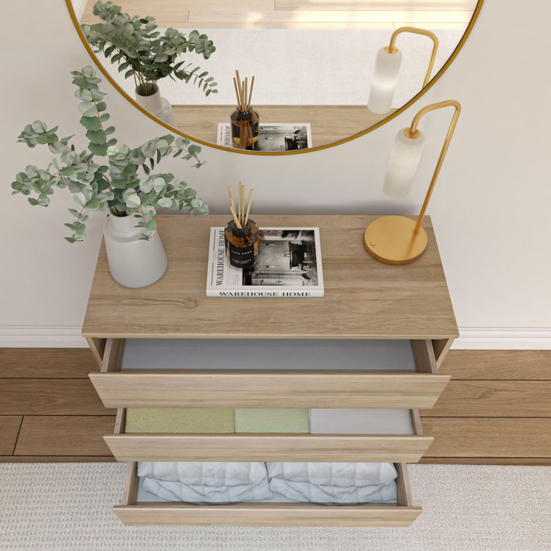 Commode 3 tiroirs Brubaker, Blond