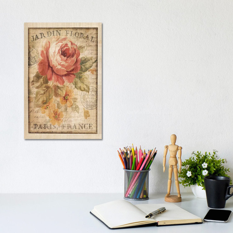 Parisian Flowers II by Danhui Nai - Gallery-Wrapped Canvas Giclée on Canvas, Wrapped Canvas, 20.32 cm H x 30.48 cm W