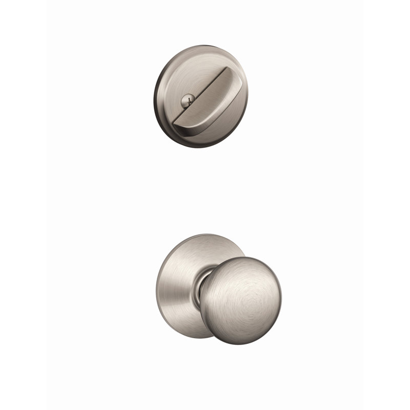 Plymouth Interior Knob Set (Exterior Portion Sold Separately), Satin Nickel