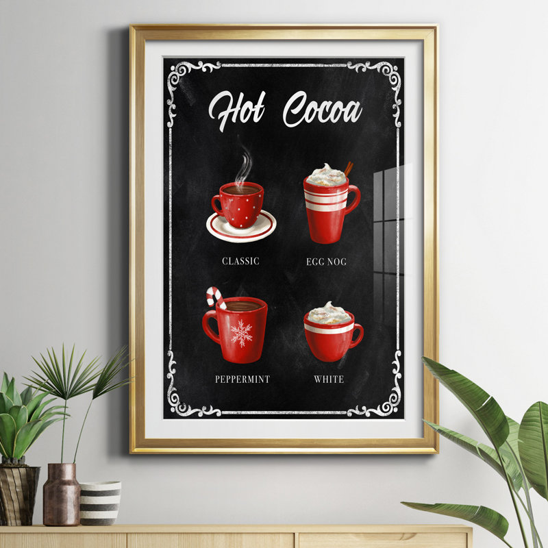 Cacao chaud - reproduction de cadre photo sur papier, Papier encadré doré, H 26,5 po x l 36,5 po x P 1,5 po
