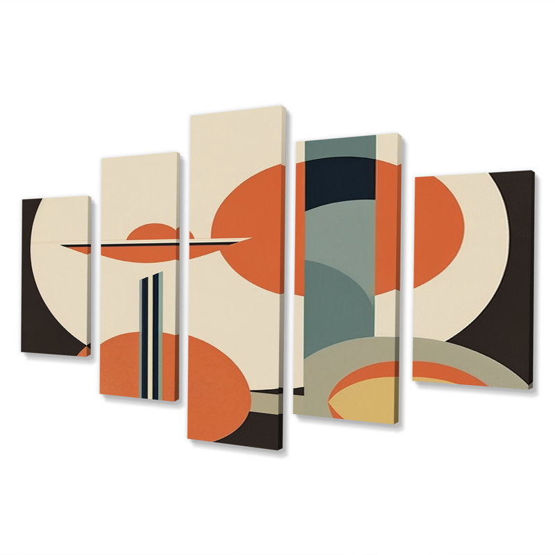 Jayvion - impression sur toile de lotus - 5 panneaux